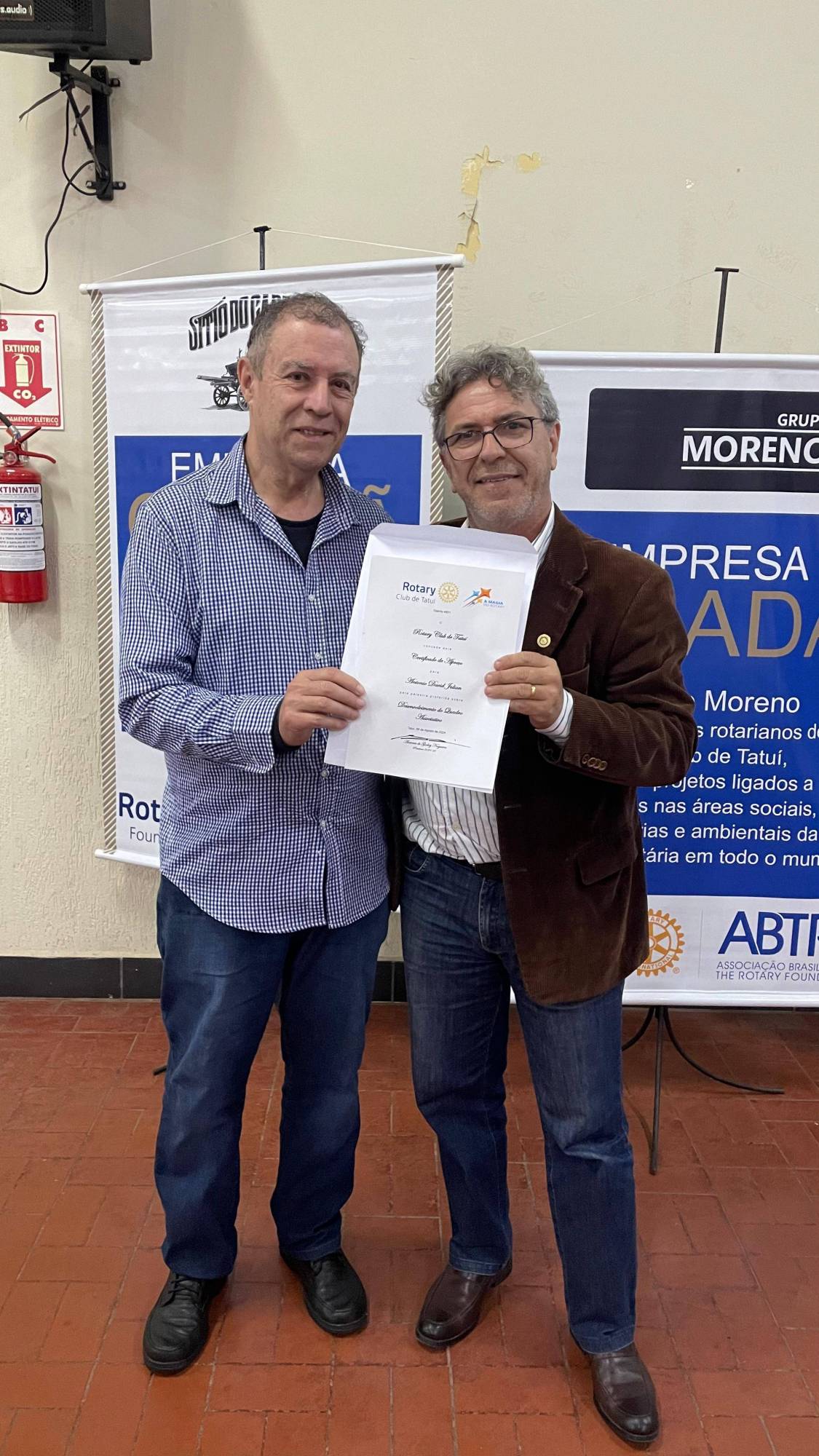 David Julian, presidente do clube em 2023-24, fez uma palestra sobre o Desenvolvimento do Quadro Associativo