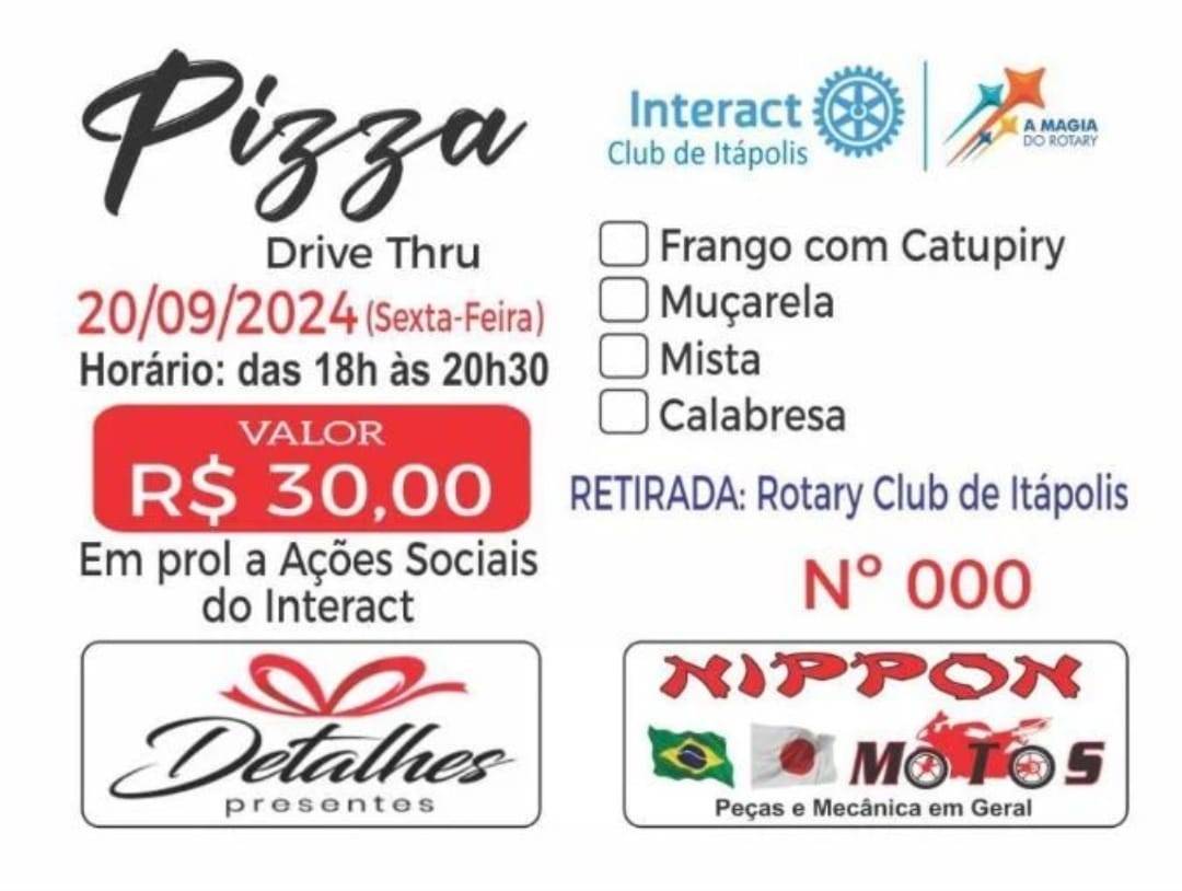 Interact Club de Itápolis Vende Pizza em Prol de Ações Sociais do Clube