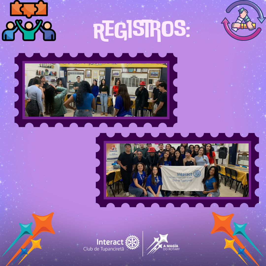 Compraria? Cada associado deve convencer os demais a comprar um objeto em particular, estipulado pelo Diretor de Protocolo - o objeto é apresentado 1 minuto antes do orador iniciar sua fala. Se quiser, pode-se dividir o clube em duplas ou trios para montar os argumentos em conjunto. Para tornar mais divertido, proponha itens difíceis de vender (ex.: conta de luz). Essa dinâmica propõe que os participantes convençam o público a comprar ou investir em tal objeto, portanto, trabalhada e avaliada a capacidade de persuasão.   O projeto foi realizado no dia do convidado, para termos um companheirismo com os convidados, um momento de muita brincadeira e felicidade. 🩵🫶🏼   Com carinho, Interact Club de Tupanciretã!🩵