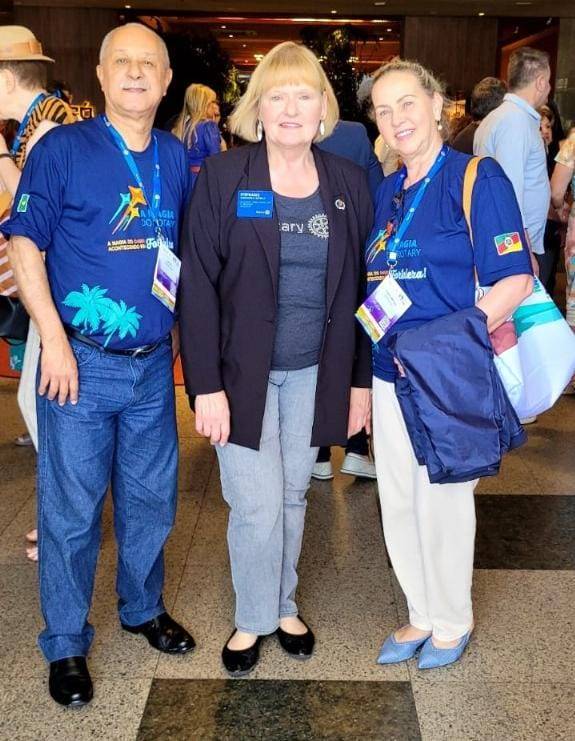 Jorge Carneiro com Stephanie Urchick Presidente do Rotary Internacional 2024/2025