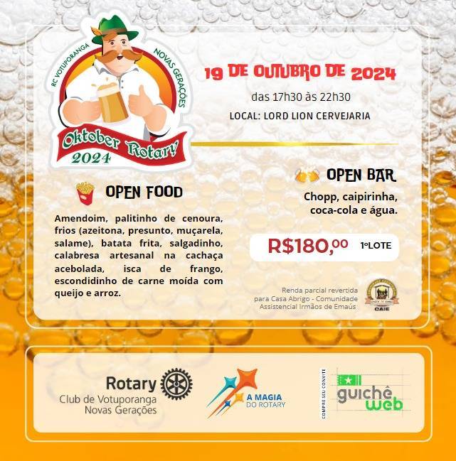 Rotary Club de Votuporanga - Novas Gerações Promove o Oktober Rotary