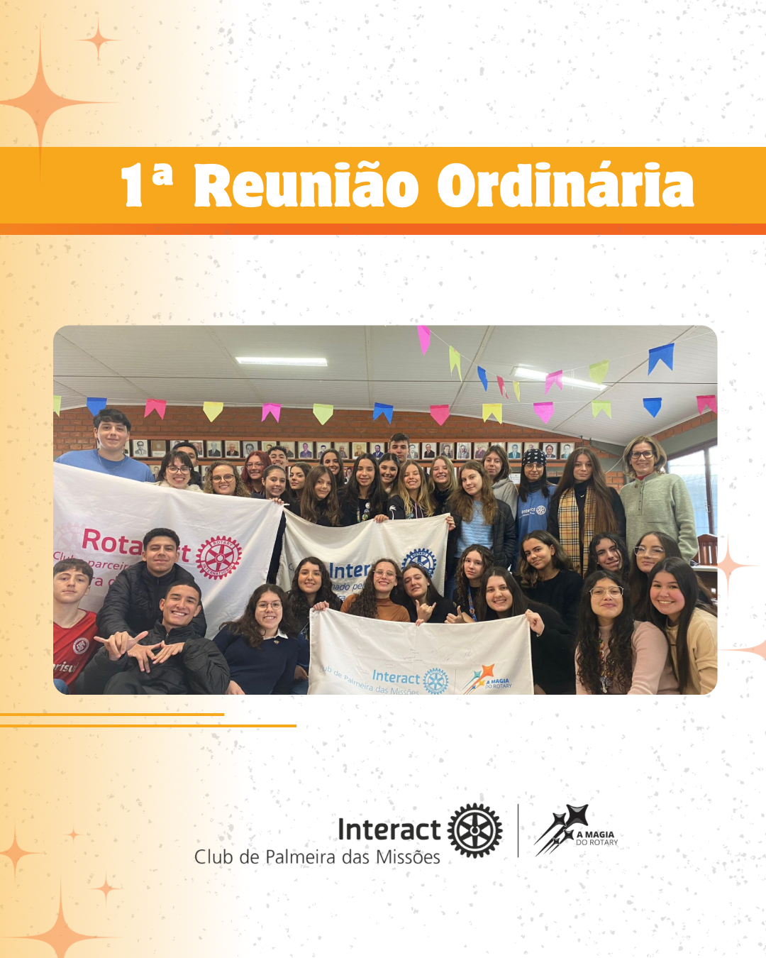 ✨No dia 06 de julho, ocorreu a 1ª Reunião Ordinária do Interact Club de Palmeira das Missões, presidida pela presidente Isadora Ávila, sob o lema A Magia do Rotary.  📝Dentre os assuntos discutidos na pauta, podemos citar:  - Lembrar de participar da reunião; - Projeto de finanças; - Reunião de convidados; - Projeto na Vila Jardim; - Growing and Learning; - CODIC; - Comissão de Imagem Pública; - Pinagem das companheiras Joana e Bianca.  Logo após, tivemos uma dinâmica proposta pelas diretoras de DQA, @eduarda_hescherb e @joanapbotton , para que os companheiros escrevessem desejos e sonhos e os colocassem em uma caixa para serem lidos ao final da gestão🎁