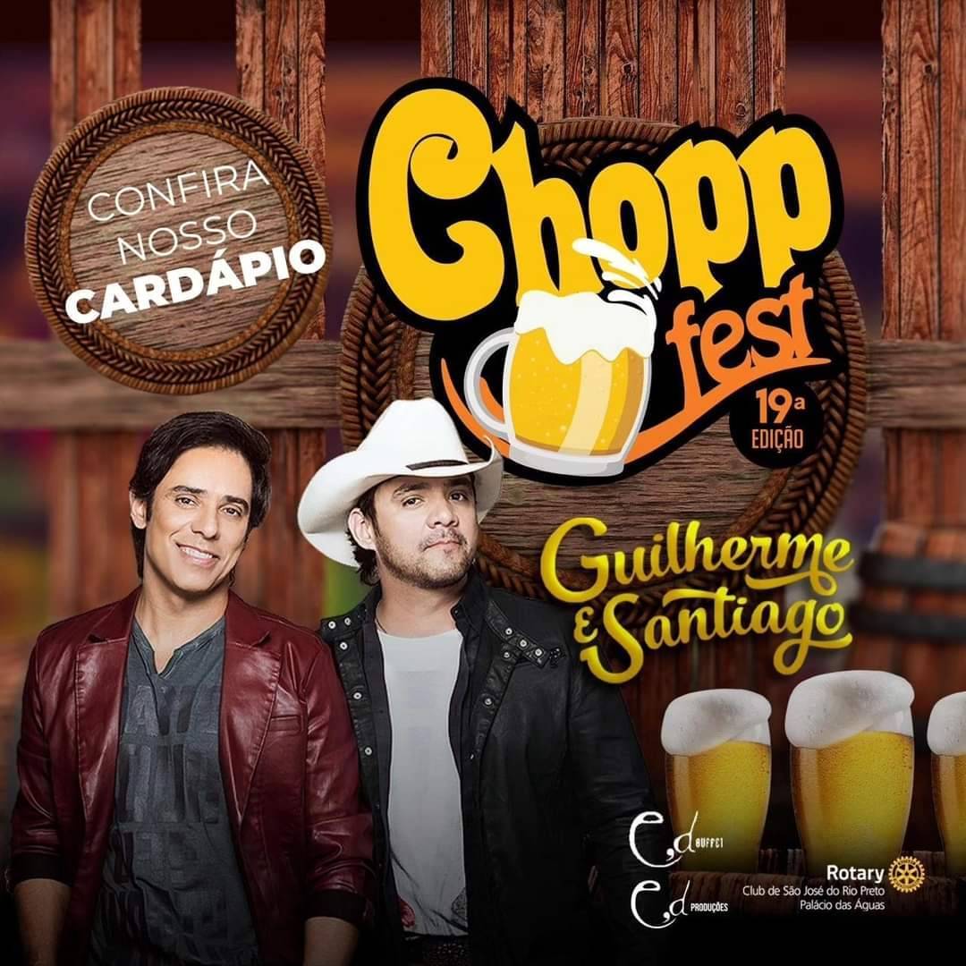 Rotary Club de São José do Rio Preto  - Palácio das Águas Confirma Atrações da 19ª Edição do Chopp Fest