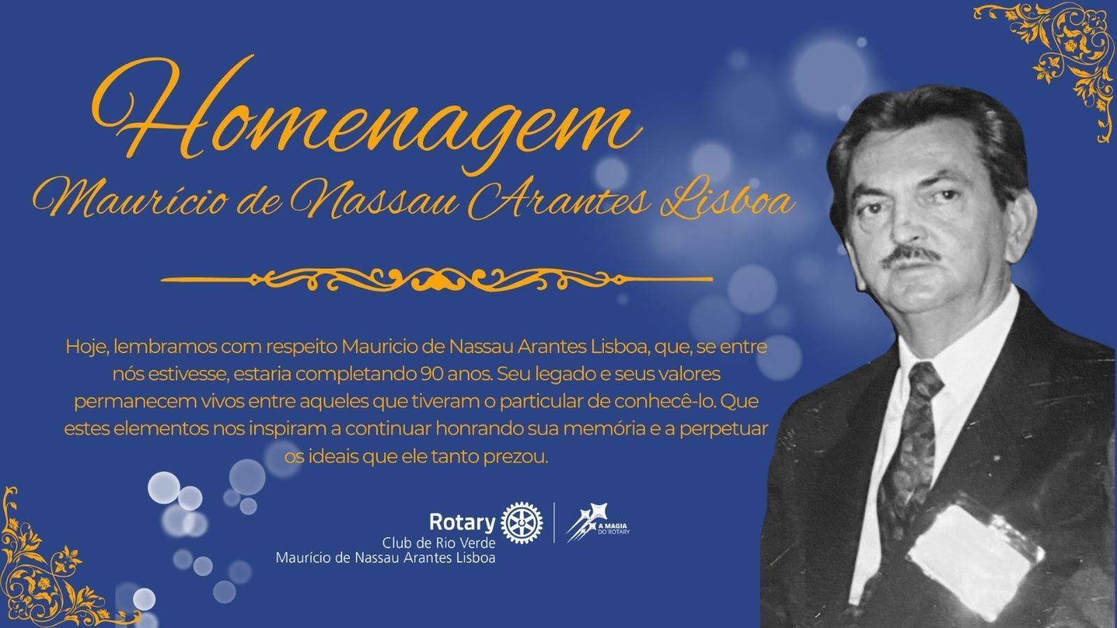 Celebramos hoje, 24 de setembro, a Memória de Maurício de Nassau Arantes Lisboa, que completaria 90 anos. 