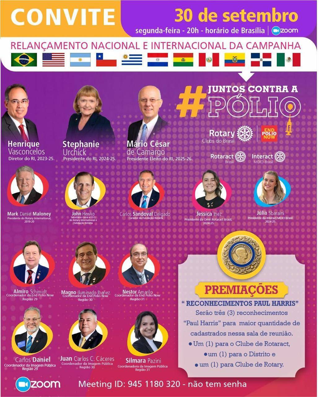 RC DE PETROLINA GOV. GERALDO COELHO - RELANÇAMENTO NACIONAL E INTERNACIONAL END POLIO NOW