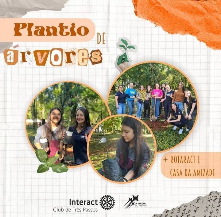 Dia da Árvore 🌳🧡  Em comemoração ao “Dia da Árvore”, dia 21 de setembro, o Interact Club de Três Passos, junto com a @casadaamizadetp e o @rtctrespassos se uniu para plantar árvores, promovendo um futuro mais verde e sustentável para a nossa comunidade.  Foram plantadas 10 árvores, sendo elas: . 3 pau ferros . 1 açoita cavalo . 2 paineira . 1 ipê roxo . 1 ipê amarelo . 1 ingá banana . 1 pitangueira  Agradecemos a todos que compareceram no projeto, com carinho, Interact Club de Três Passos! 🧡  #paratodosverem: Este post possui legenda alternativa para promover a inclusão social, para ter acesso a esta legenda basta você ativar as funções de acessibilidade em seu celular.  #distrito4660 #interactbrasil #interacttpfazadiferença