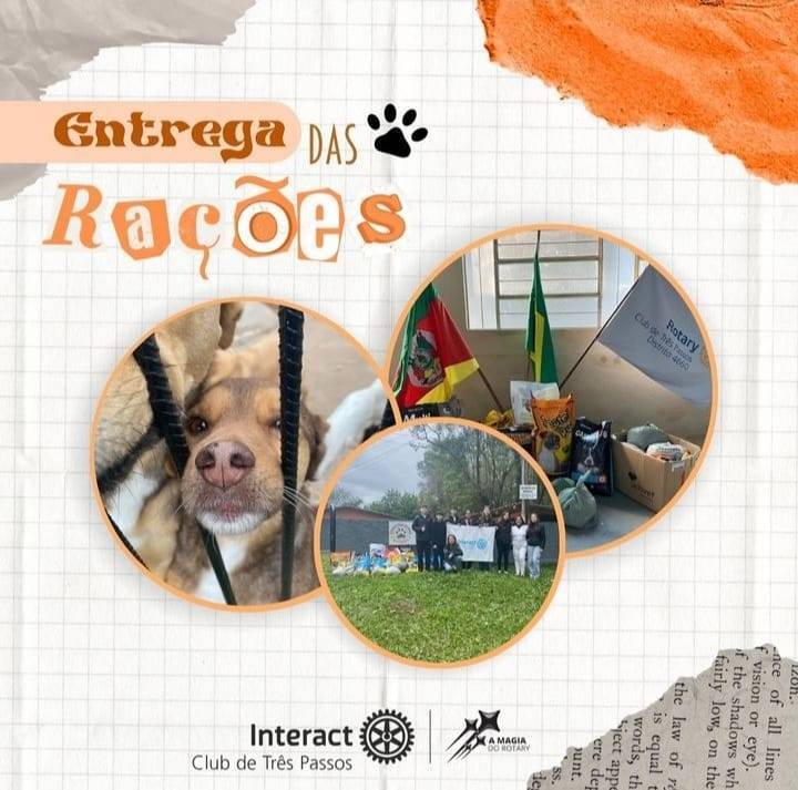 Entrega das rações🧡🐶  No dia 10/08, foi o projeto de arrecadação de ração e no dia 24/08 foi realizada a entrega de rações para a ONG Apassos!  Tivemos a colaboração da Hartmann, Saracura, Agrosul, Rancho Gaúcho e alguma outra ajudaram. Agradecemos a cada pessoa que doou e nos ajudou a arrecadar para doar e alimentar muitos cachorrinhos!  Com carinho, Interact Club de Três Passos!🧡  #paratodosverem: Este post possui legenda alternativa para promover a inclusão social, para ter acesso a esta legenda basta você ativar as funções de acessibilidade em seu celular.  #distrito4660 #interactbrasil #interacttpfazadiferença