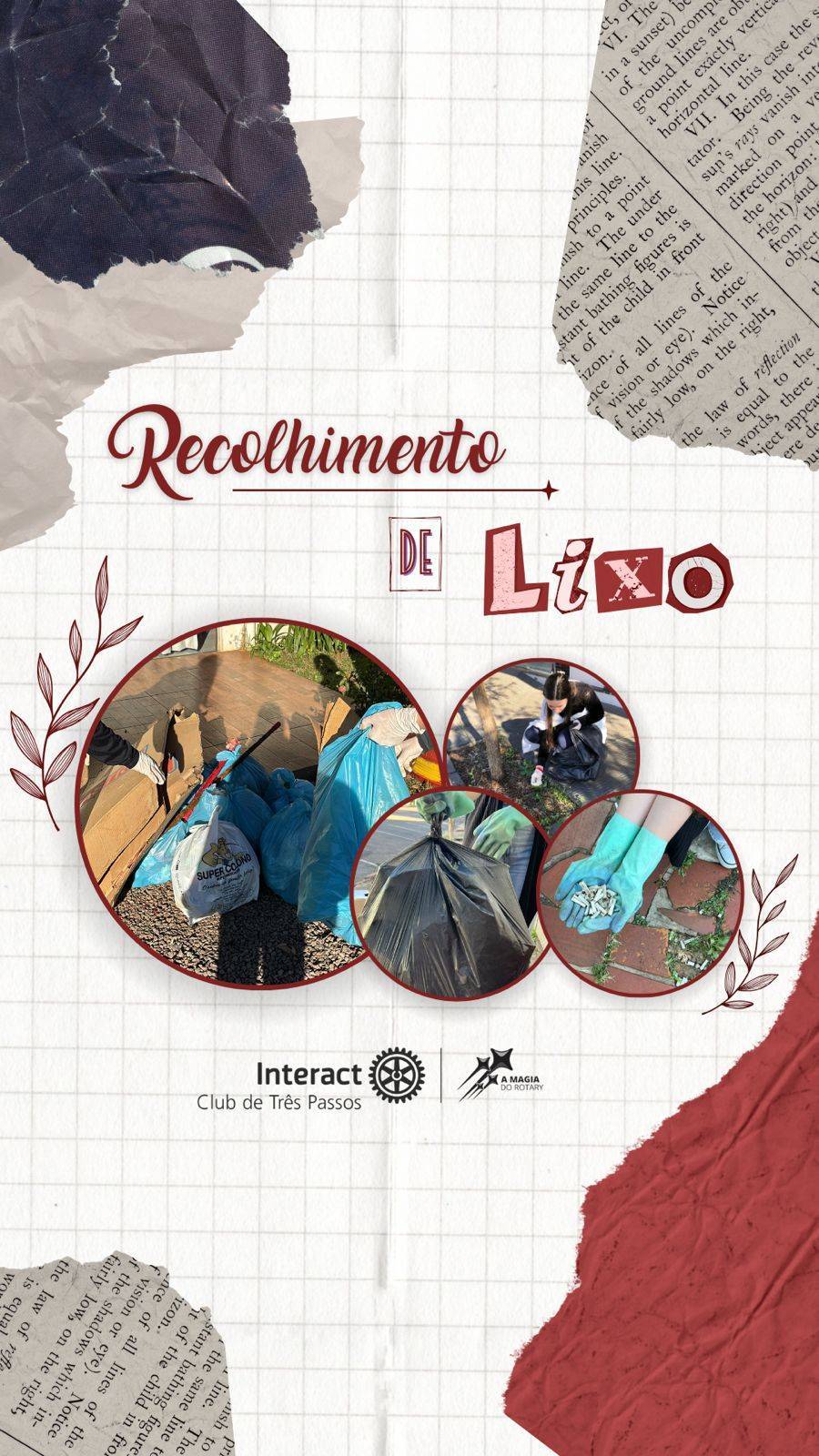 Recolhimento de lixo! 🌎✨  No dia 11/08, o Interact Club de Três Passos se uniu para limpar nosso espaço e recolher lixo, demonstrando que pequenas ações têm um grande impacto. Cada gesto conta na luta por um planeta mais limpo! 🌱  Agradecemos a todos os companheiros que participaram do projeto!!  Com carinho, Interact Club de Três Passos! ❤️  #paratodosverem: Este post possui legenda alternativa para promover a inclusão social, para ter acesso a legenda basta ativar as funções de acessibilidade em seu celular.  #distrito4660 #intercatbrasil #interactcttpfazdiferença #ArrecadaçãoDeLixo #AmorPelaNatureza
