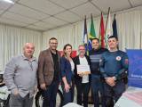 Representantes da ACIESC e Rotary Club