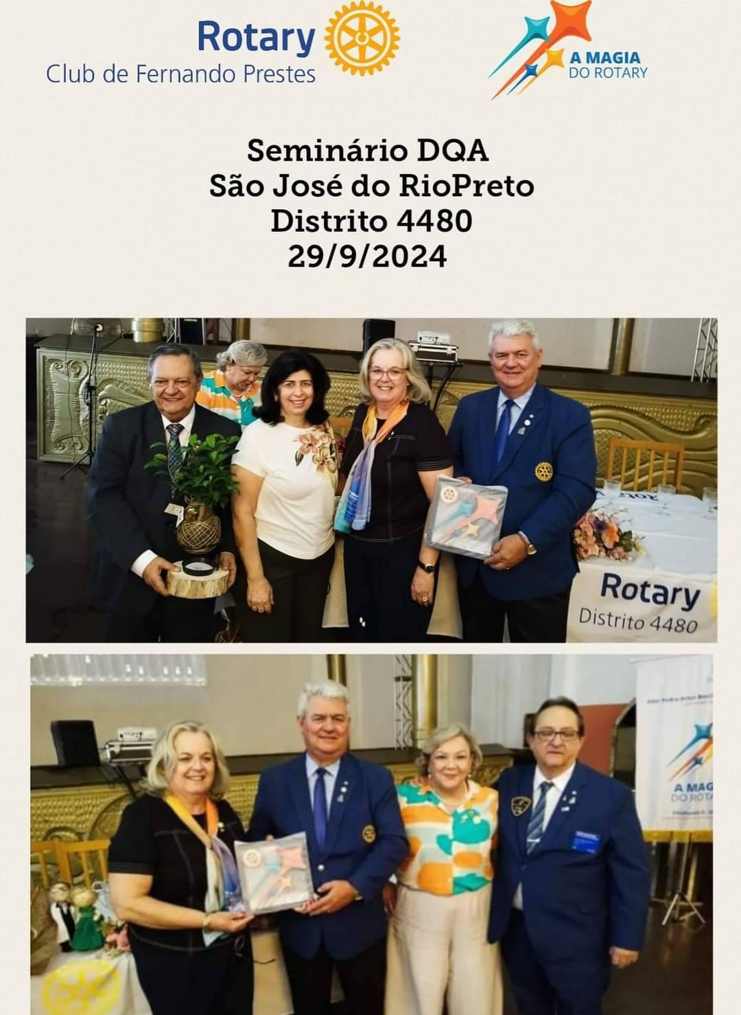Rotary Club de Fernando Prestes Participa do Seminário do DQA Realizado em São José do Rio Preto