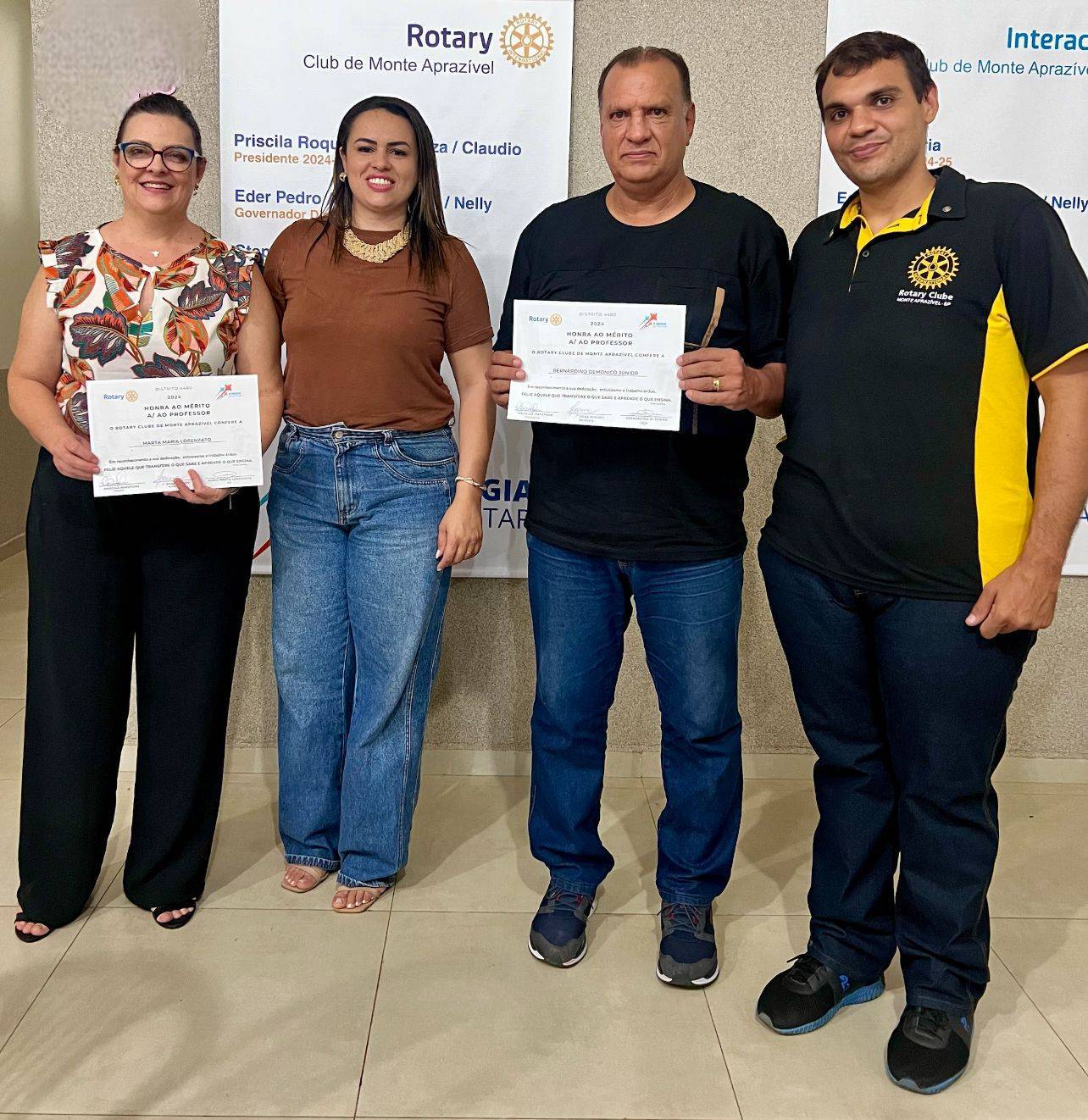 Rotary Club de Monte Aprazível Realiza Homenagens aos Professores