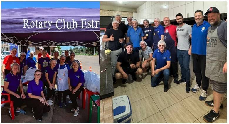 Time de rotarianas e rotarianos, bem como familiares, envolvidos na ação
