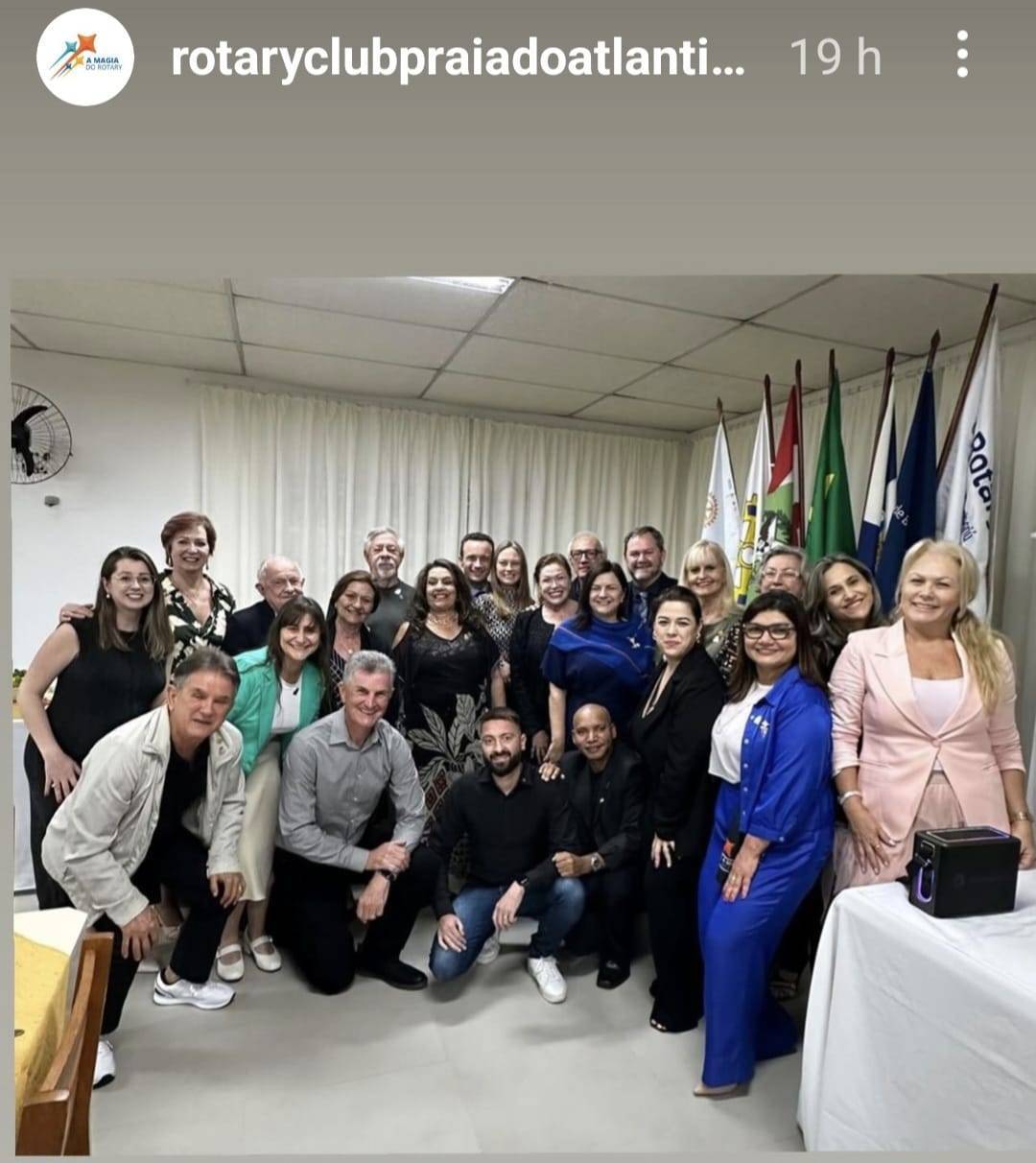 Nossa grande Família Rotária Clube Balneário Camboriú Praia do Atlântico na Visita do Governador Cioney Giovany Giovanella, e sua esposa Sarita Milene Lenzi Giovanella