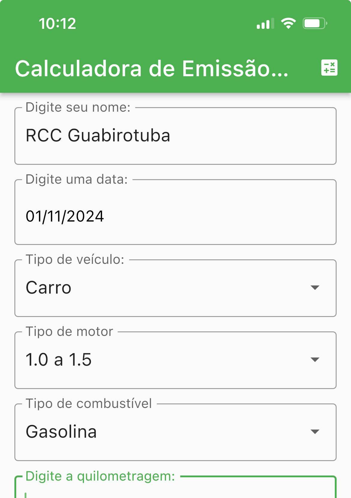 Projeto PEGADAS DE CARBONO