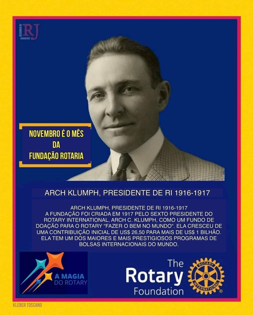 Archie Klumph fundou a Fundação Rotária e criou uma mudança duradoura neste mundo.