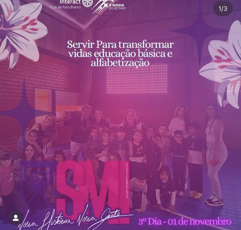 🌟 Brincar é uma forma poderosa de aprender!  Para o terceiro dia da SMI nosso clube participou com as crianças de rodas de conversas, brincadeiras e dinâmicas. Ao envolver-se com as crianças nas escolas, não apenas contribuímos para a educação básica e alfabetização, mas também transformamos vidas. Cada momento de brincadeira é uma oportunidade de ensinar, inspirar e criar memórias que ficarão para sempre. Vamos juntos semear conhecimento e alegria! 🎉📚 @interact4640 
