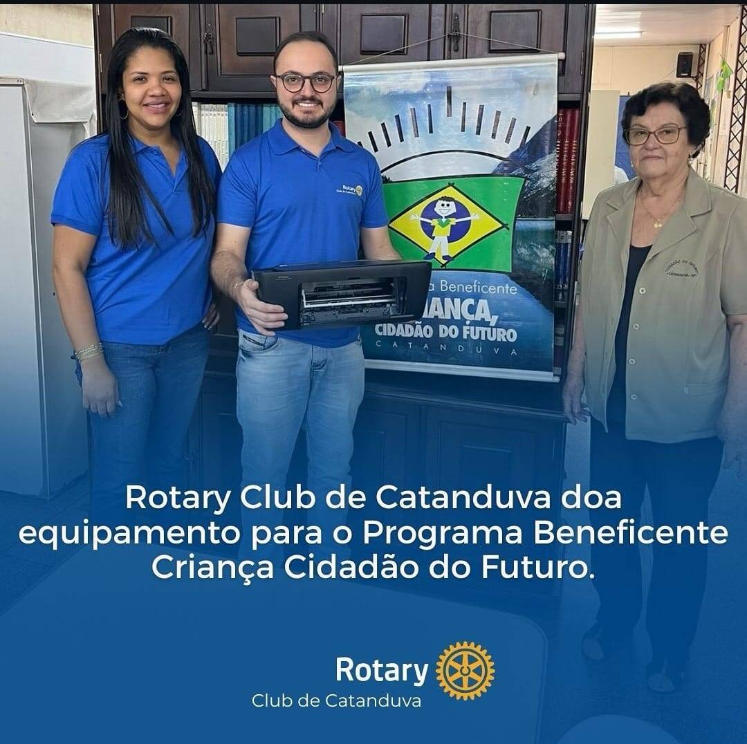 Rotary Club de Catanduva Doa Equipamento Para o Programa Beneficente Criança Cidadão do Futuro