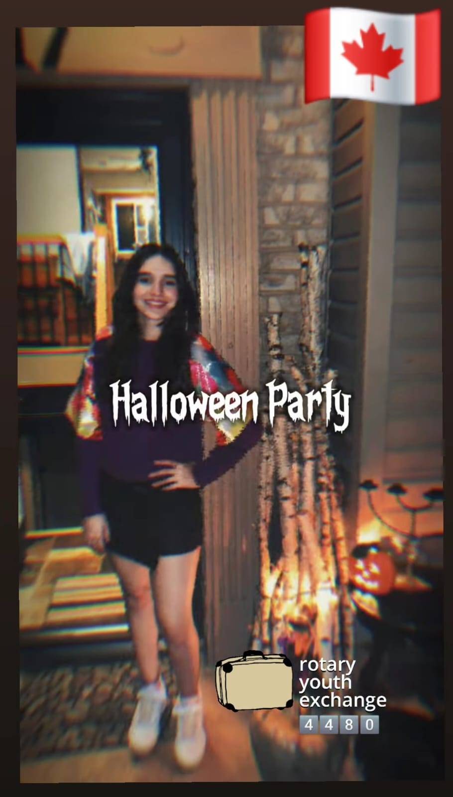 A Intercambista Maria Leonor Registrou Momentos de Sua festa de Halloween no Canadá