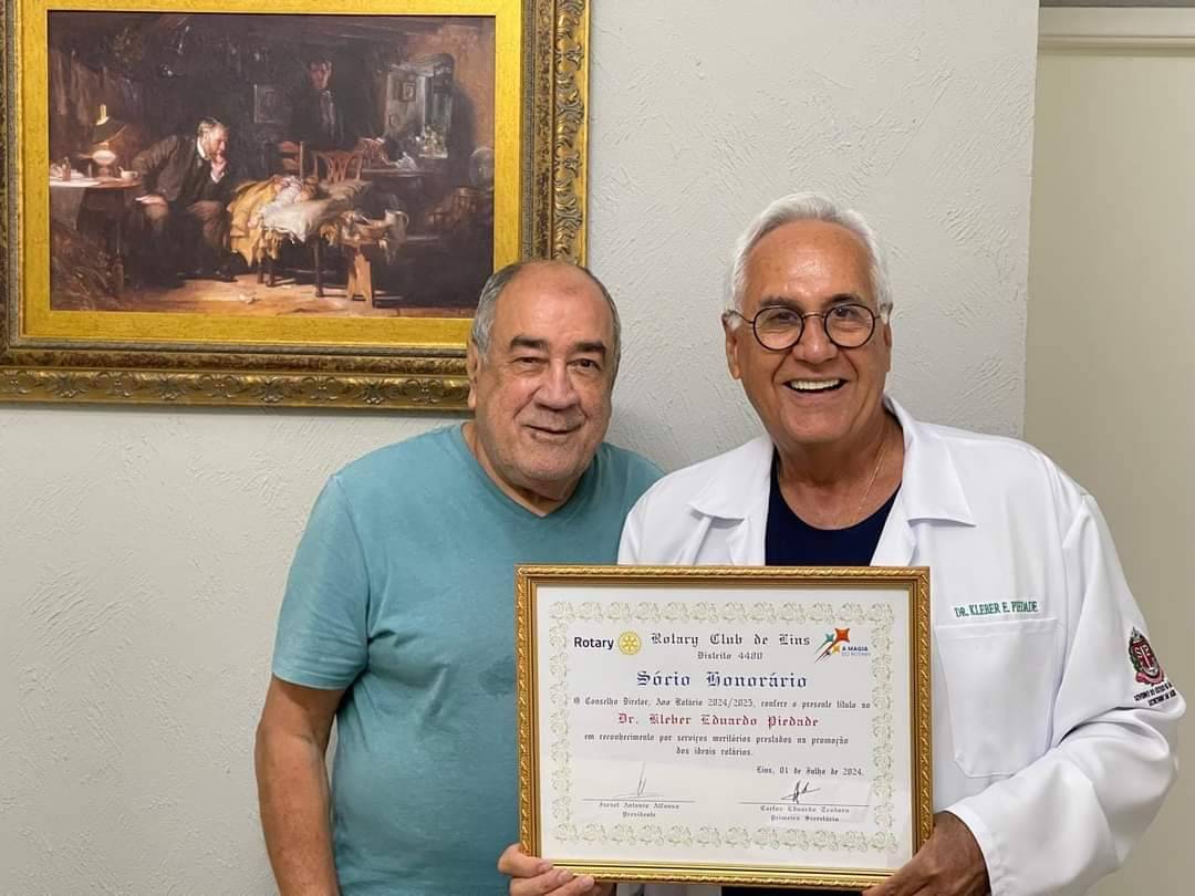 Rotary Club de Lins Homenageia Dr. Kleber Piedade como Sócio Honorário 