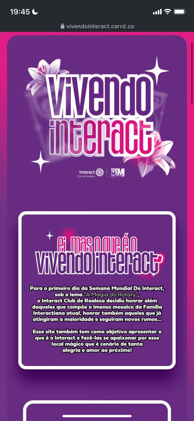 FOTO DA EXECUÇÃO DO PROJETO "Vivendo Interact"