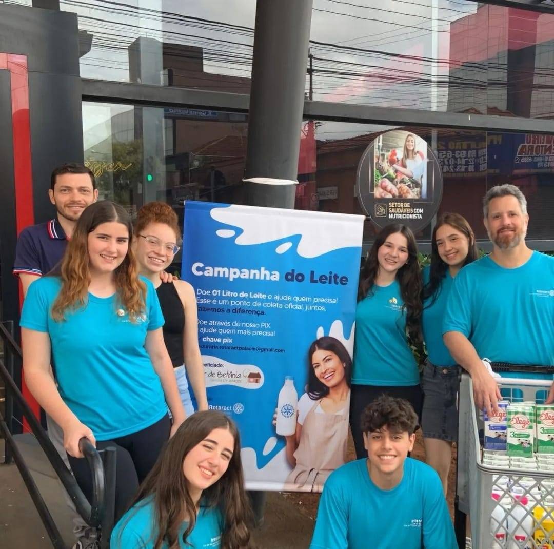 Interact e Rotaract Club de São José do Rio Preto - Palácio das Águas realiza arrecadação de leite para o Lar de Bethânia