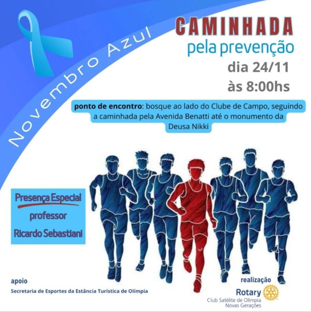 Rotary Club Satélite de Olímpia Novas Gerações realiza caminhada pela prevenção do Novembro Azul