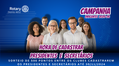 Prazo para cadastrar os dirigentes termina dia 30