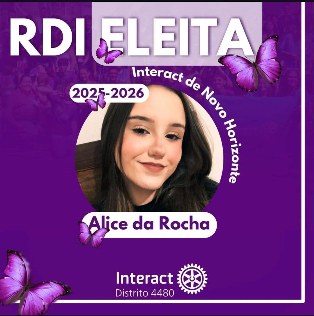 Eleita a Representante Distrital de Interact Clubs ano rotário 2025-26