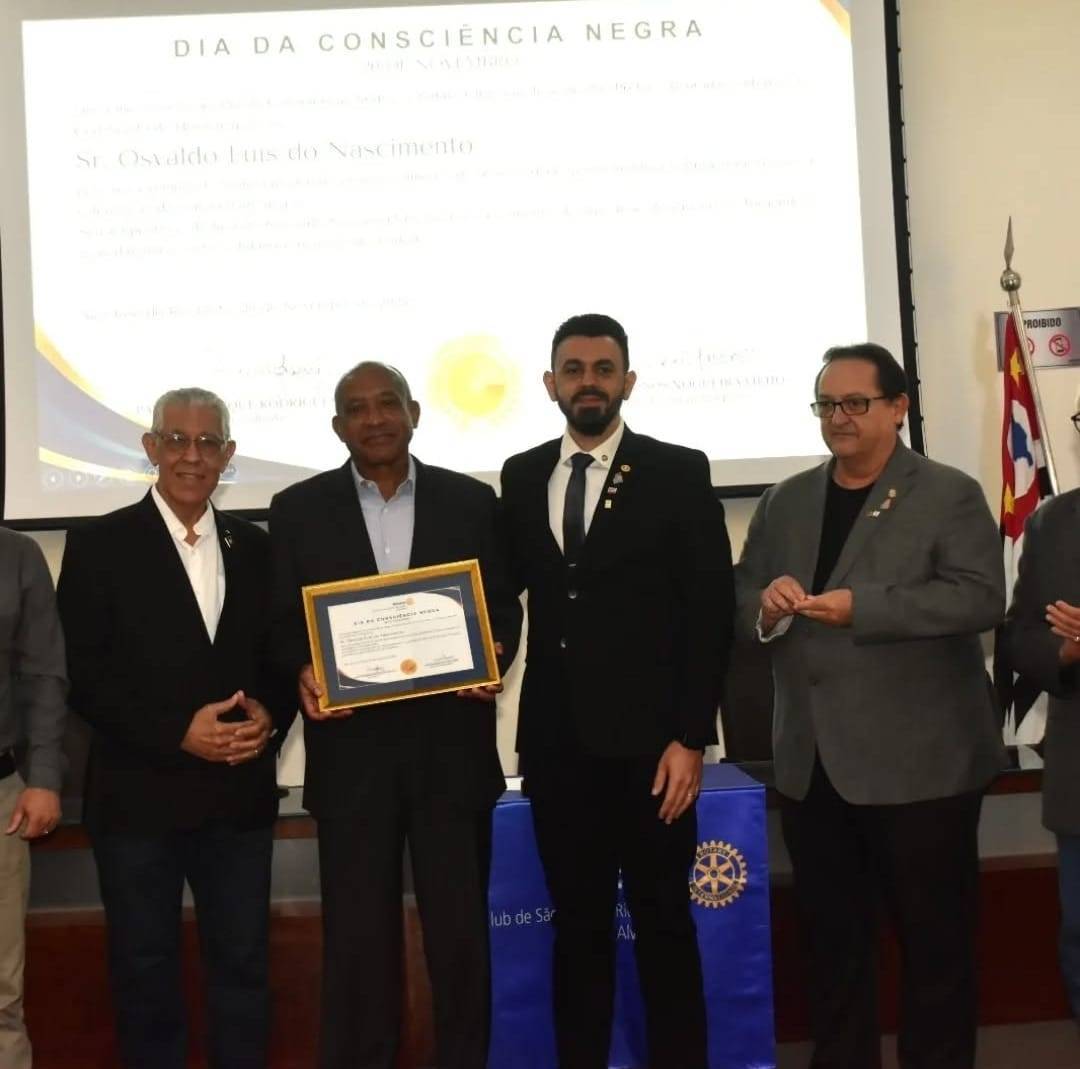 Rotary Club de São José do Rio Preto - Alvorada Prestou Homenagens a Osvaldo Luiz do Nascimento na Semana da Consciência Negra