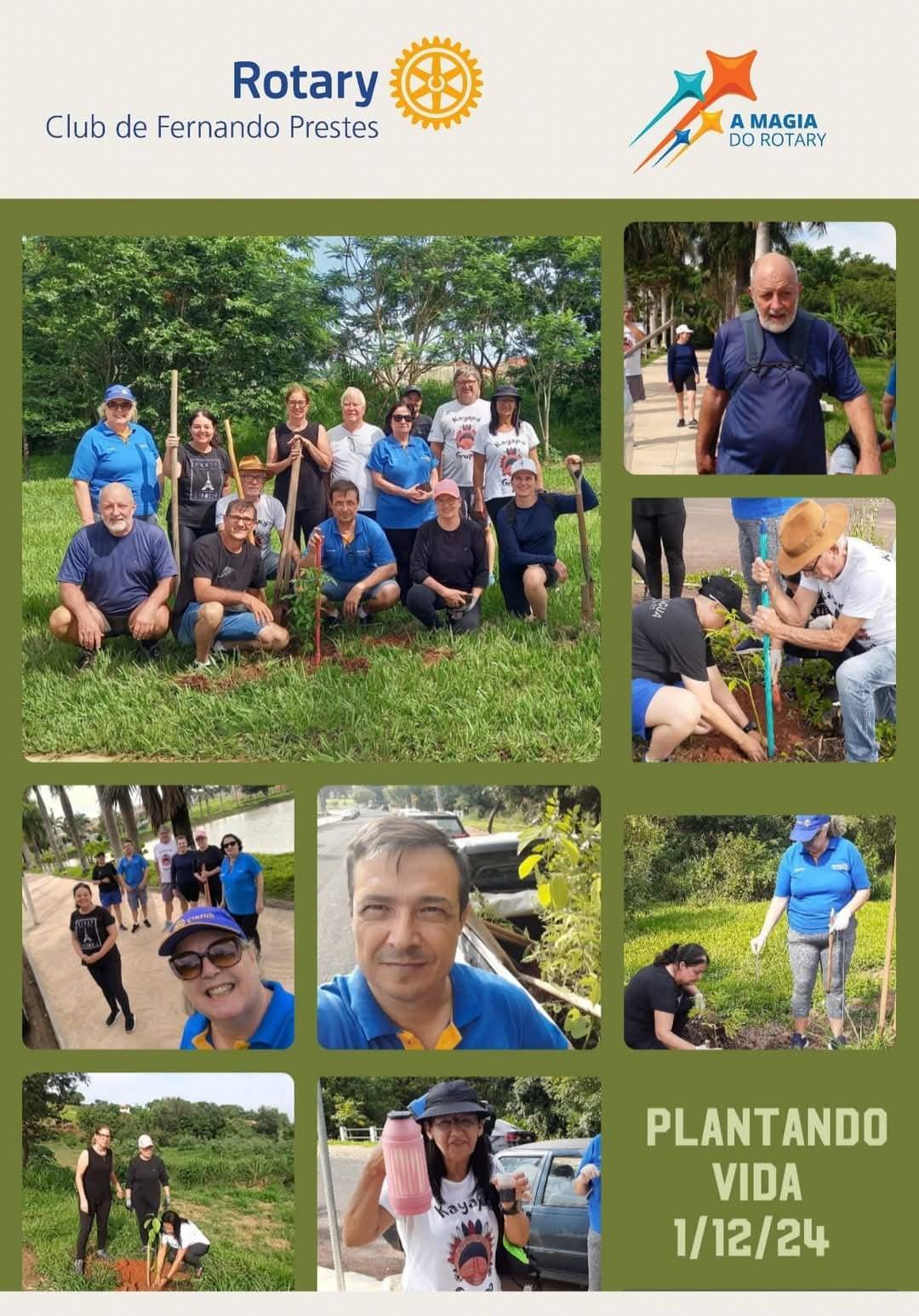 Rotary Club de Fernando Prestes participa de plantio de mudas de árvores  com o GRUPO KAIAPÓS