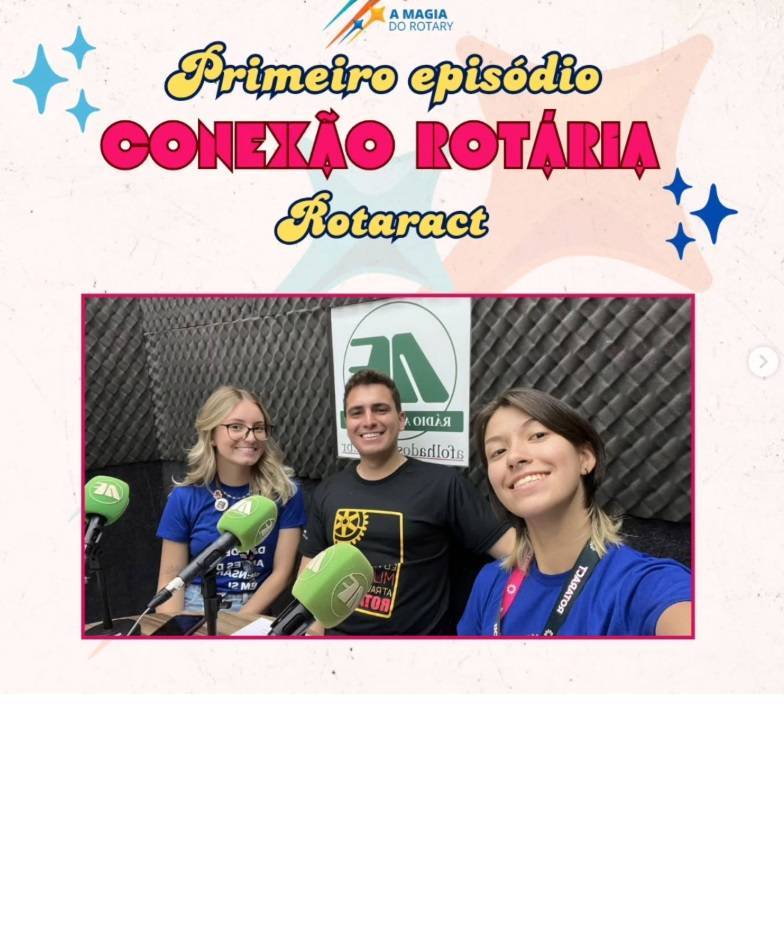 📻 Vem acompanhar um pouquinho do primeiro episódio de Conexão Rotária ⚙️✨  🩷 Hoje foi o dia dos associados Bianca, Leonardo e Morgana darem início à esse que promete ser um dos melhores projetos já feitos 👀  ⚙️ Semana que vem é a vez dos nossos irmãos mais novos @interactnmt e na próxima semana é a vez do @rotarynmt , nosso próximo encontro é no dia 30/11, então... Até lá 😁😁  #rotaract #rotaract4660 #4660