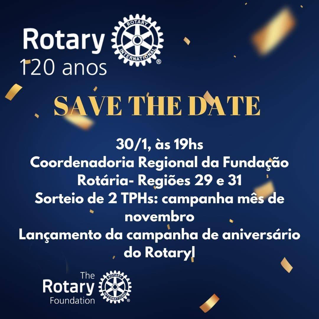 Lançamento da campanha de 120 anos do aniversário do Rotary International, reunião virtual pelo Zoom.