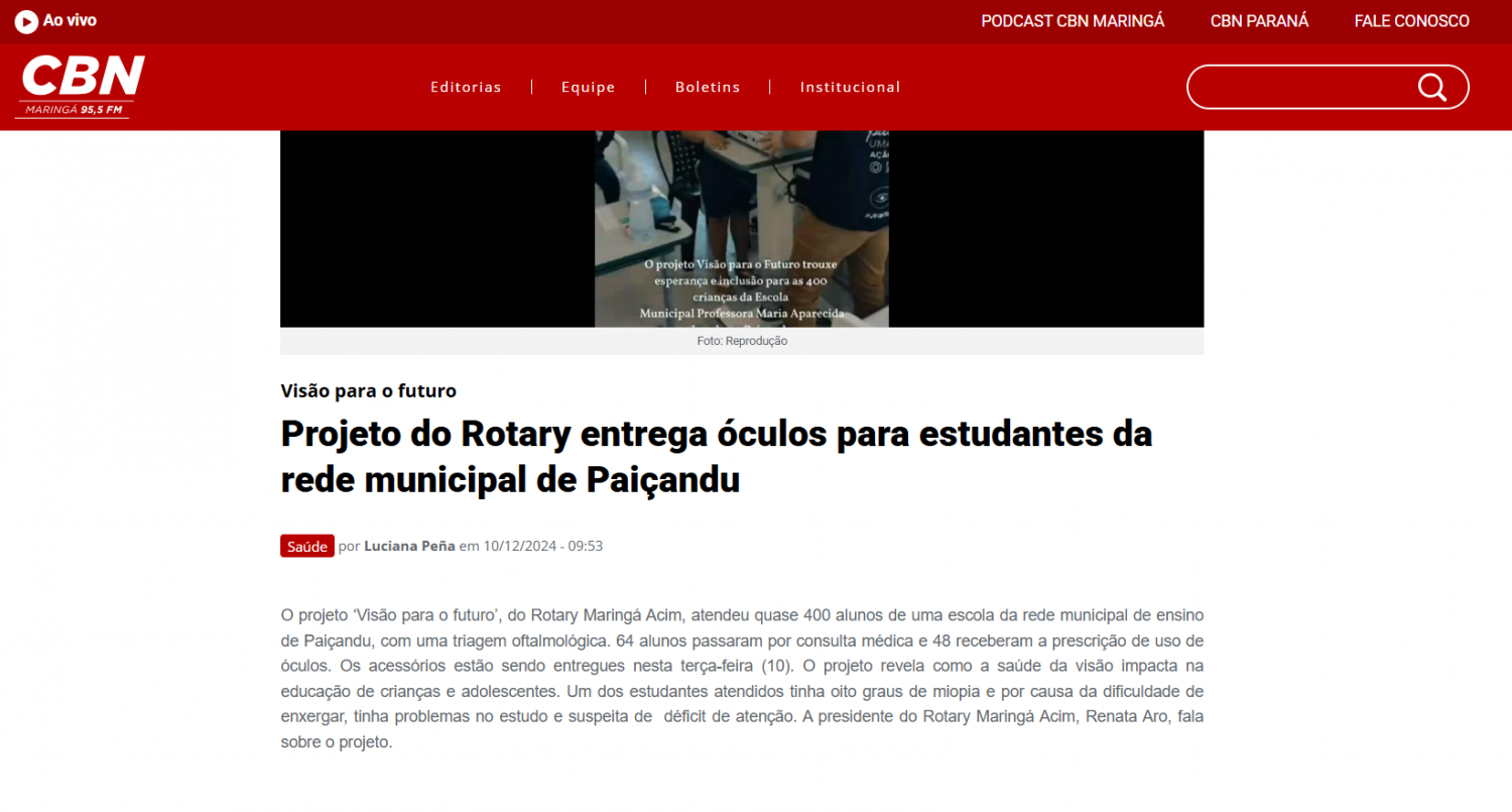 Entrevista à rádio CBN Maringá 95,5