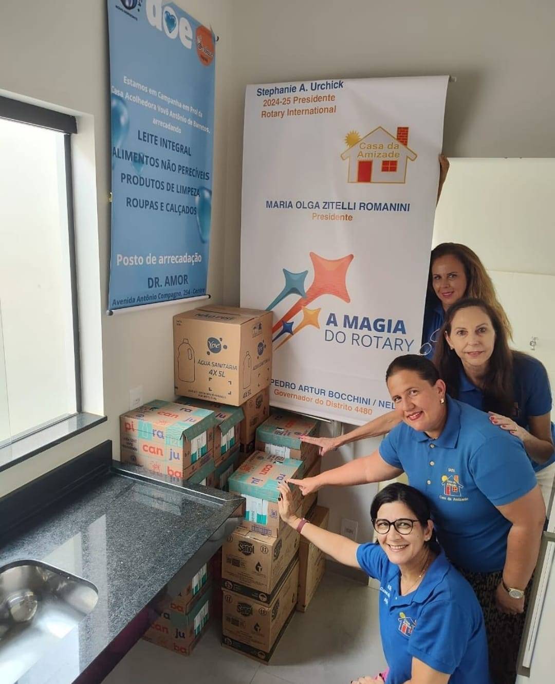 No dia 4 de fevereiro a Casa da Amizade de Itápolis realiza doações a Casa Acolhedora Vovô Antônio de Barretos