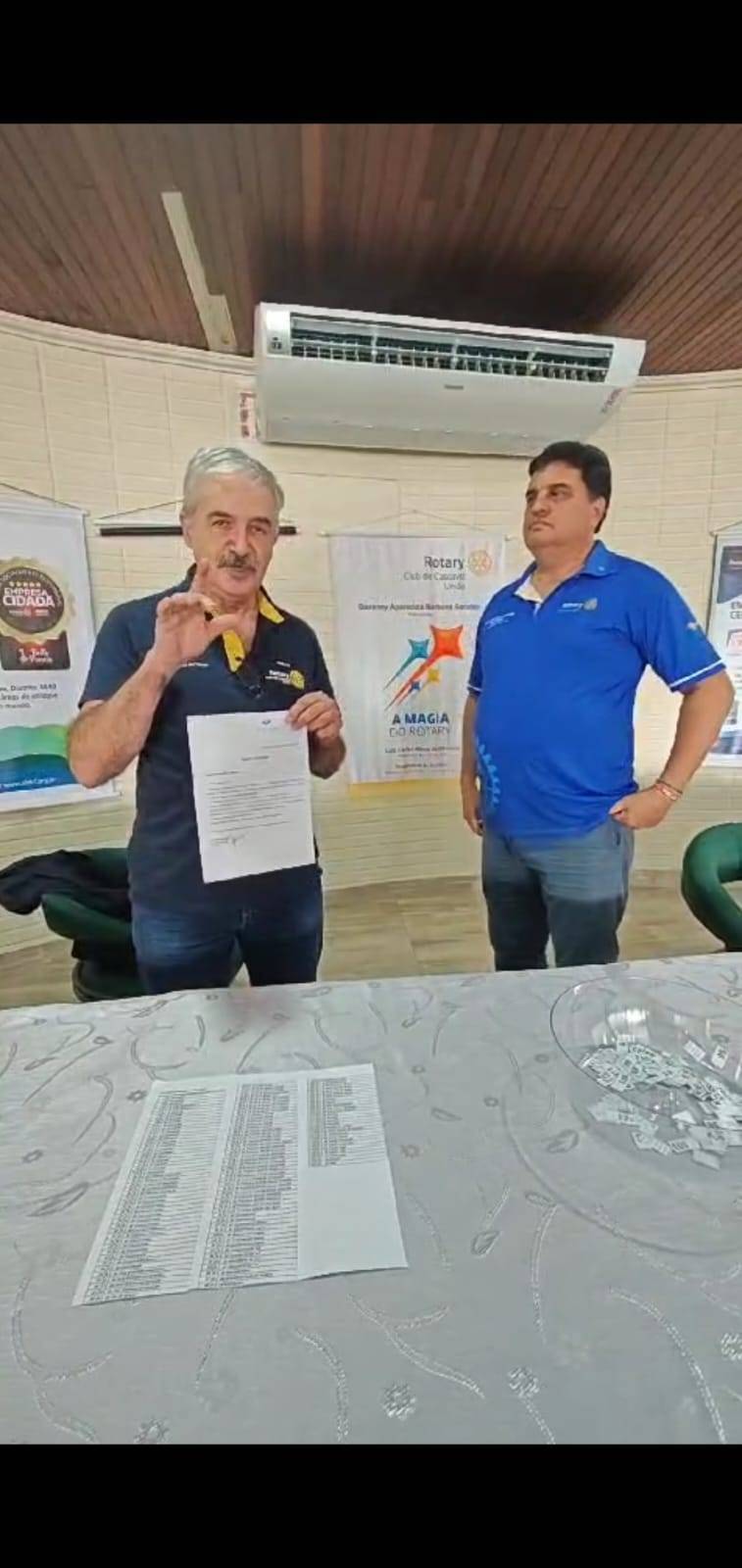 O aniversário premiado foi para o R.C. de Capanema, sorteio realizado pelo presidente da Comissão DQA Emilio Fernando Martini e o governador Luiz Carlos Alves de Oliveira.