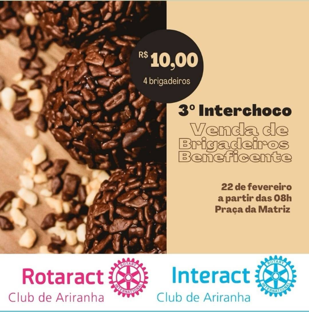 Rotaract e do Interact Club de Ariranha realiza o  3º Interchoco – Venda de Brigadeiros Beneficente