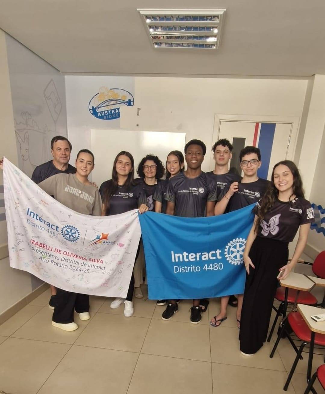 Interact Club de São José do Rio Preto - Jardins recebe visita da RDI do Interact Club do Distrito 4480