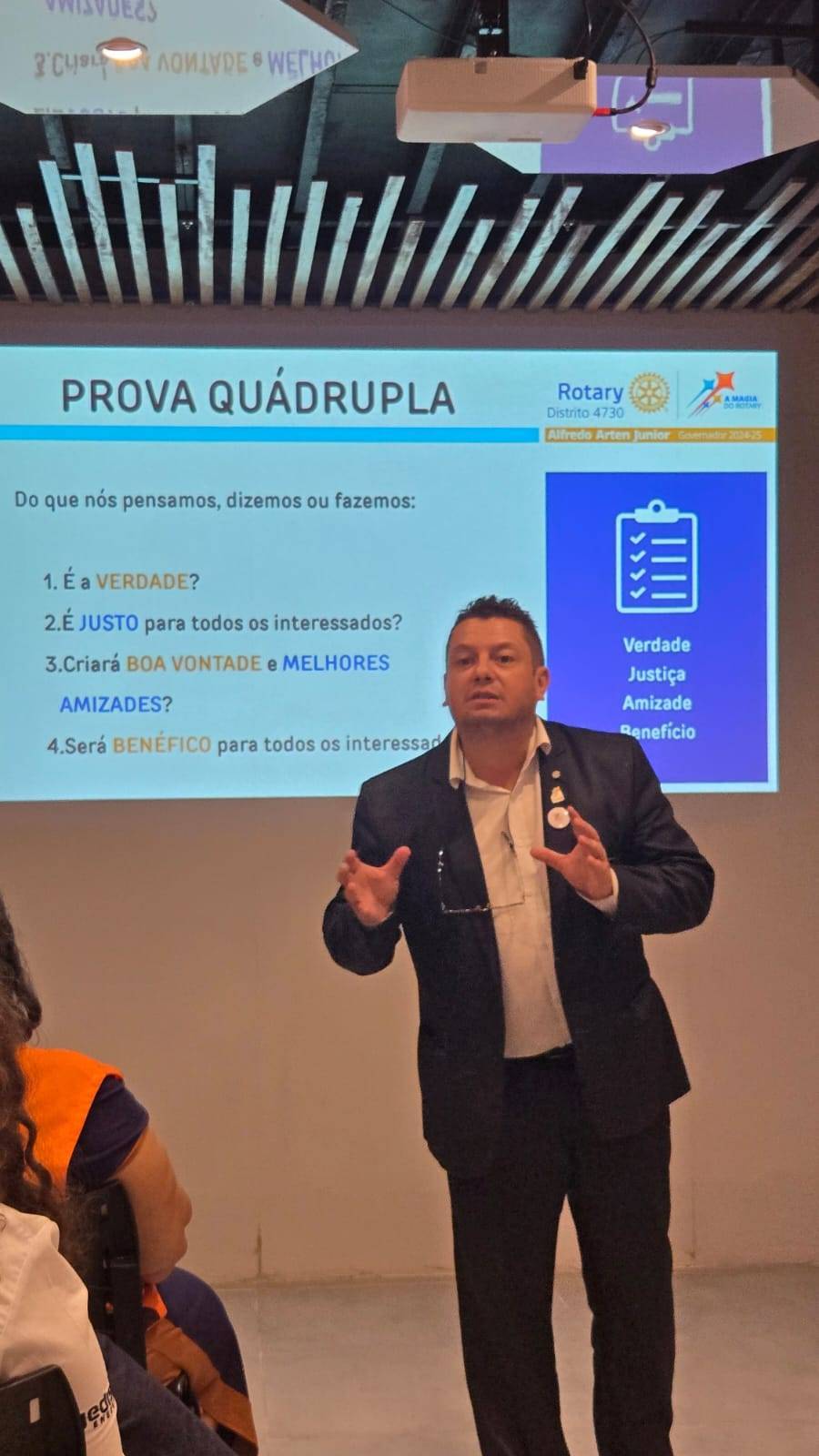 Governador 2024-25 Alfredo Arten, em fala sobre o Rotary International 