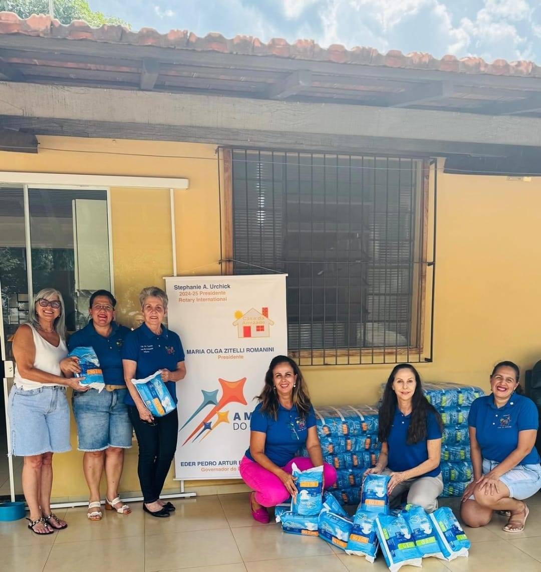 Casa da Amizade de Itápolis realiza doação de 1000 fraldas geriátricas ao Abrigo Rainha da Paz