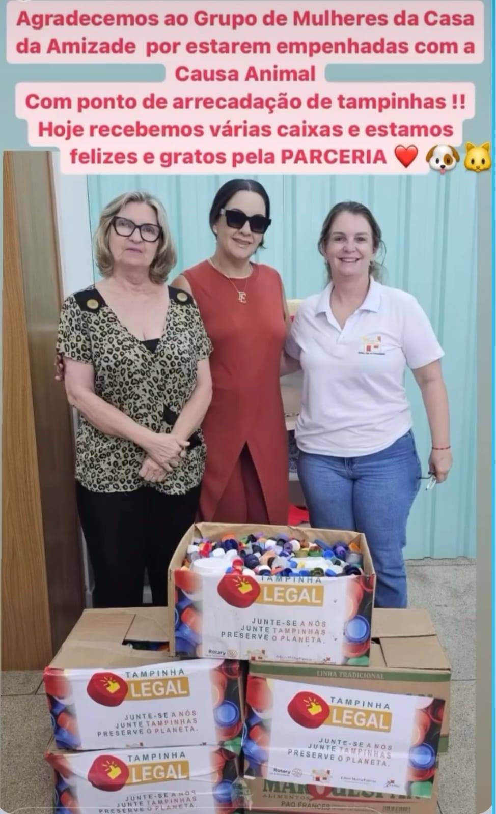Casa da Amizade de Fernandópolis realiza campanha de doação de tampinhas PET para a Associação de pelos e patas 