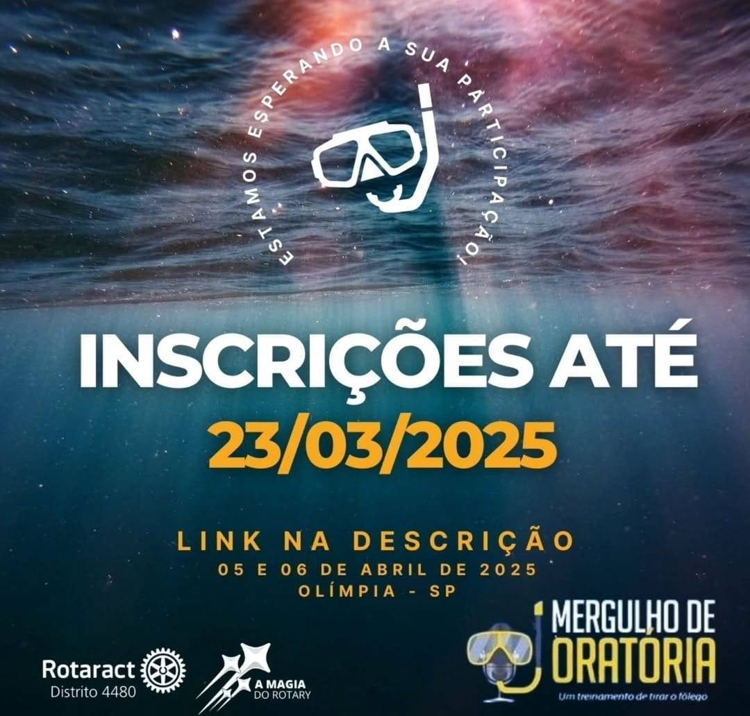 Rotaract 4480 Convida Para o Mergulho de Oratória - Inscrições Abertas