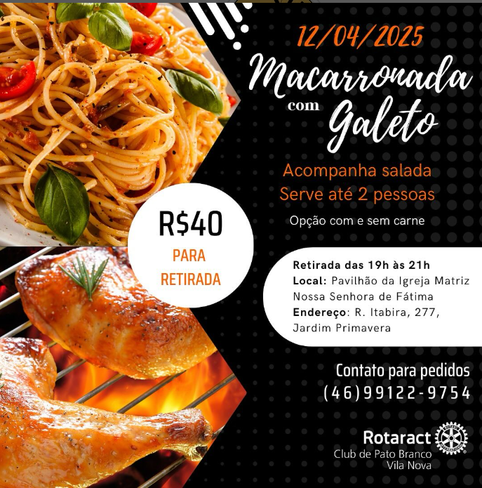 ✨ Macarrona com Galeto do Vila ✨