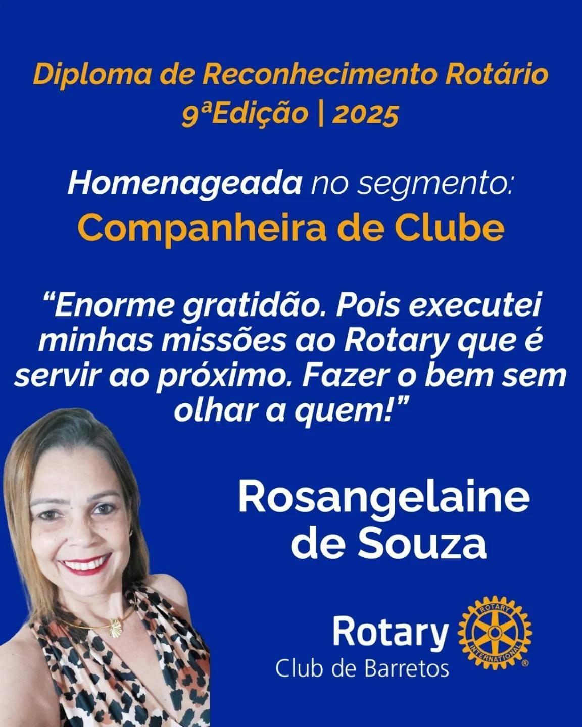 Rotary Club de Barretos homenageia companheiros rotarianos na 9ª Edição do Diploma de Reconhecimento Rotário