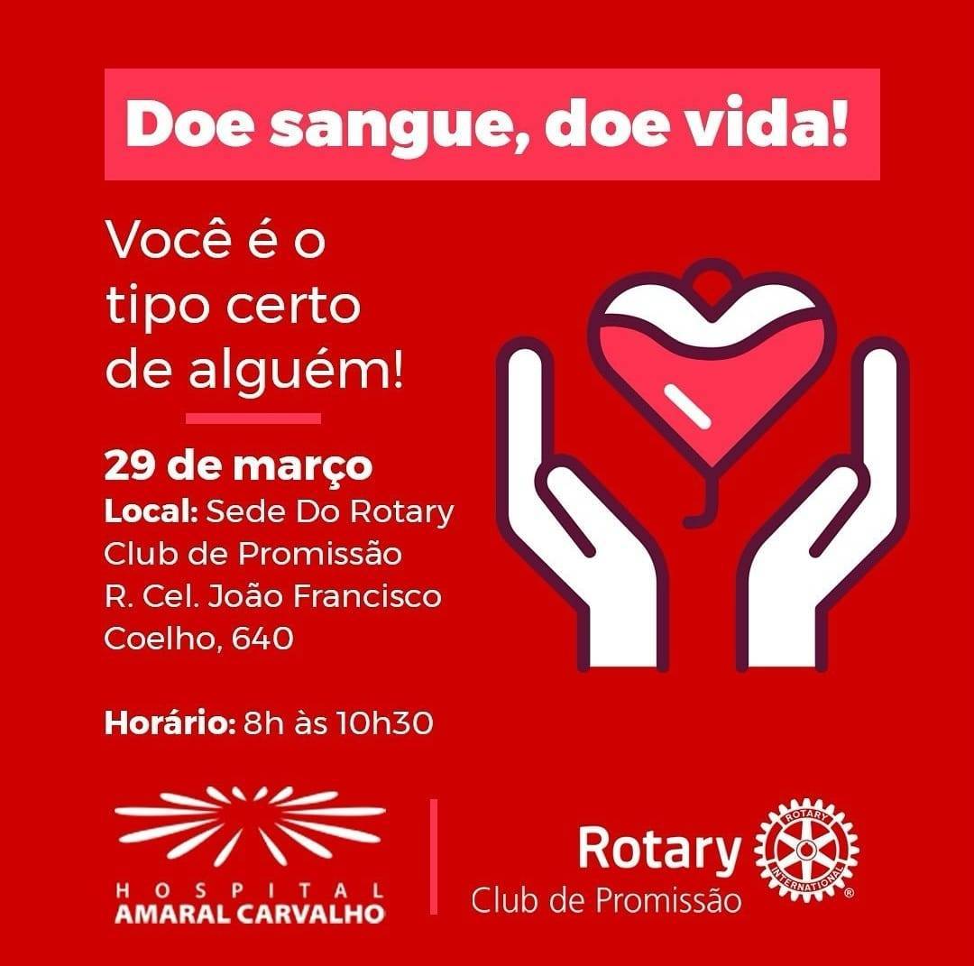 Rotary Club de Promissão promove campanha de doação de sangue