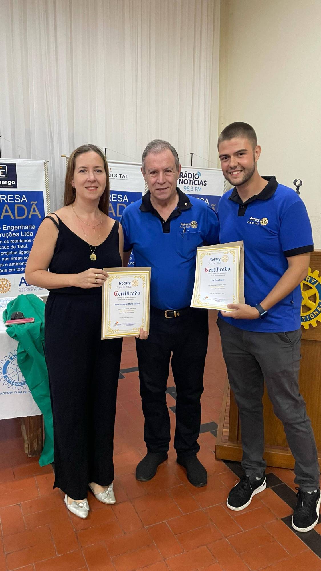 Diane Russell, Godoy Nogueira e Ariel Biajoli
