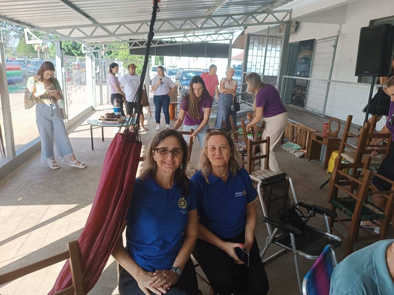 Rotarianas presentes na reabertura da EMEI Arroio do Ouro