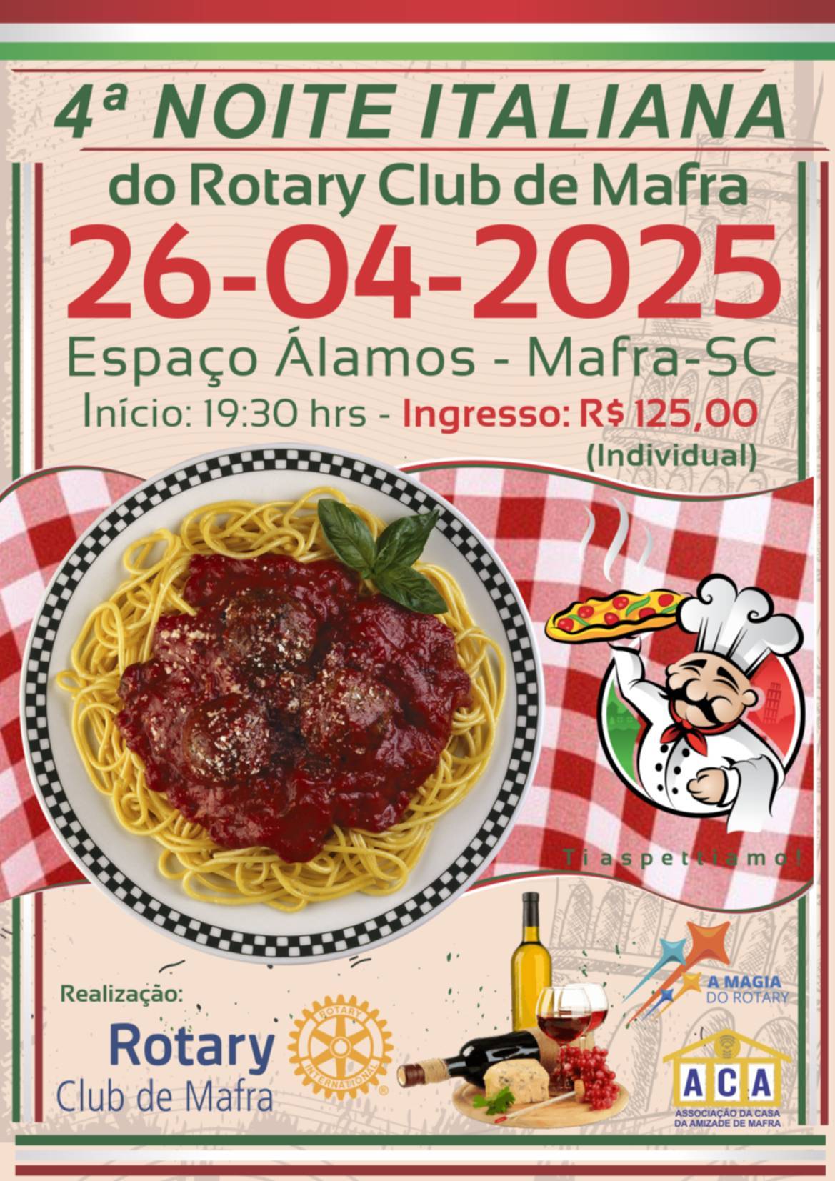 4ª Noite Italiana do Rotary Club de Mafra.