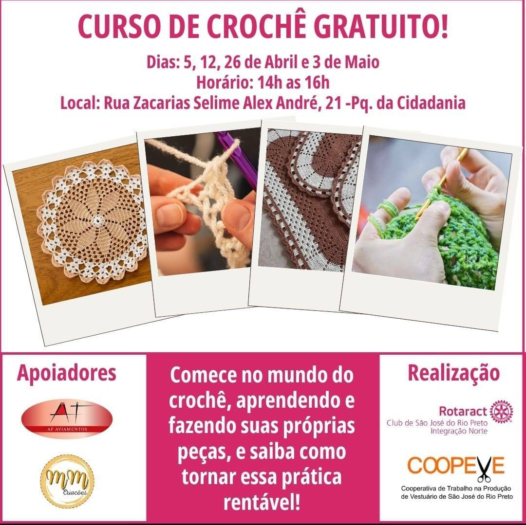 Curso de crochê do Rotaract Club de São José do Rio Preto - Integração Norte