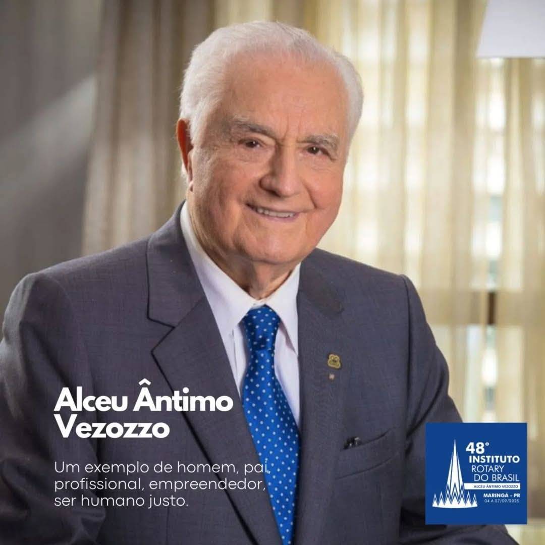 O 48º Instituto Rotary do Brasil, em Maringá (PR), homenageia o rotariano Alceu Ântimo Vezozzo, fundador da Rede Bourbon de Hotéis e Resorts