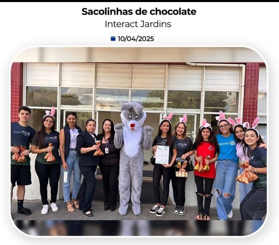 Interact Club de São José do Rio Preto - Jardins realiza entrega de ovos de Páscoa para as crianças do HCM de São José do Rio Preto
